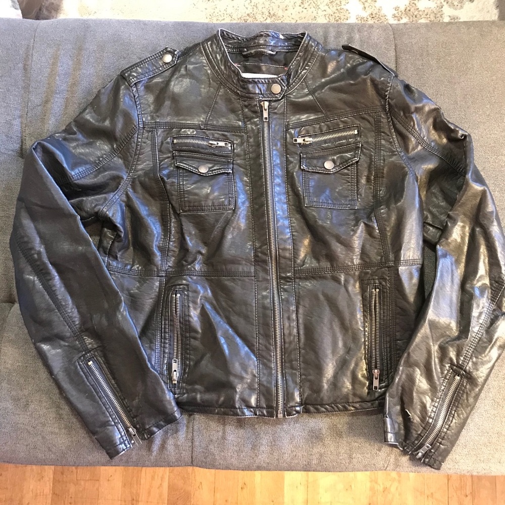 Xhilaration Faux Leather Jacket w/ Zipper Front